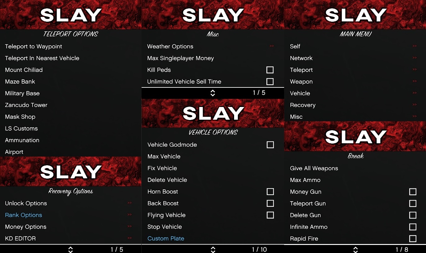 Slay gta v menu free